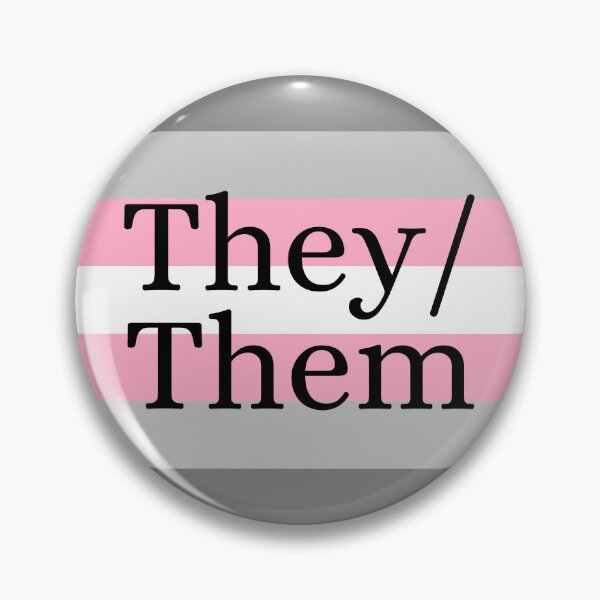 Item preview, They Them Demigirl Pronoun Gender Identity Pin designed and sold by prideXrainbow.