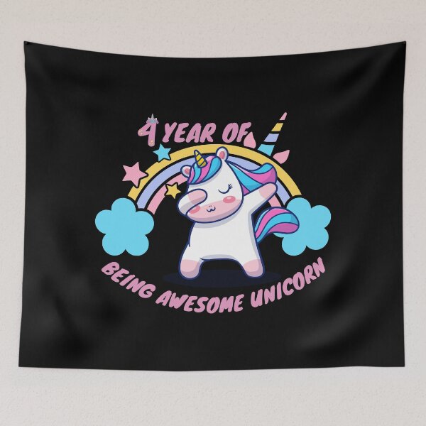 Item preview, 4 year of being awesome unicorn designed and sold by Artistusha.