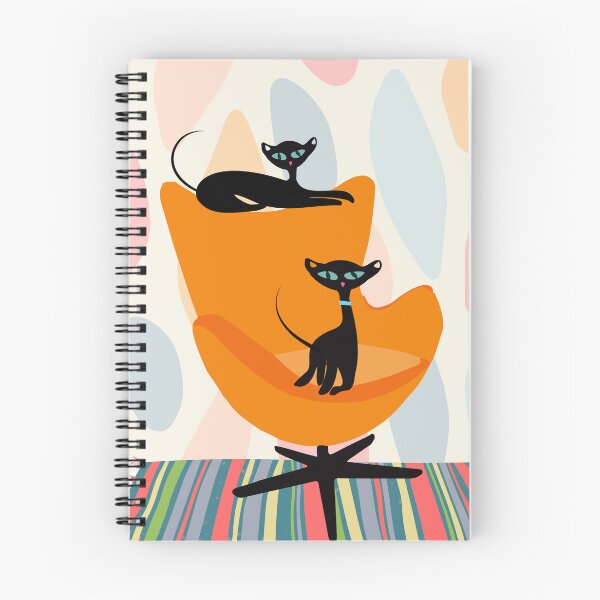 Item preview, A Pair of Atomic Black Retro Chilling on a Midcentury Chair designed and sold by LisWilliams.