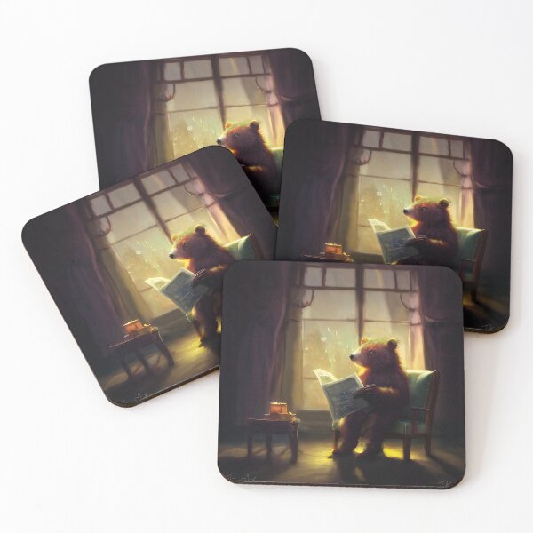 Item preview, a bear takes in the evening news designed and sold by TKpics.