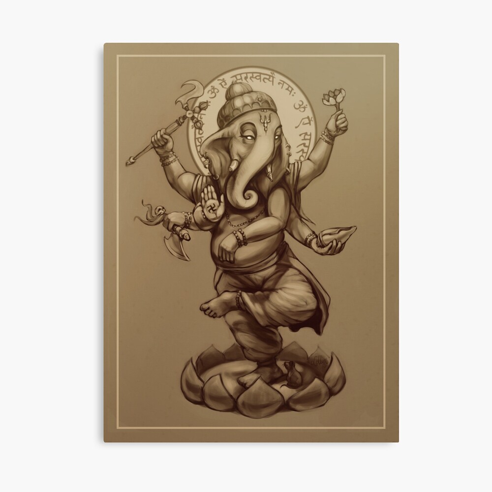 ブランド購入サイト 大特価市 ガネーシャ 直筆画 バクティ ガナパティ 絵画 - 絵画 絵画