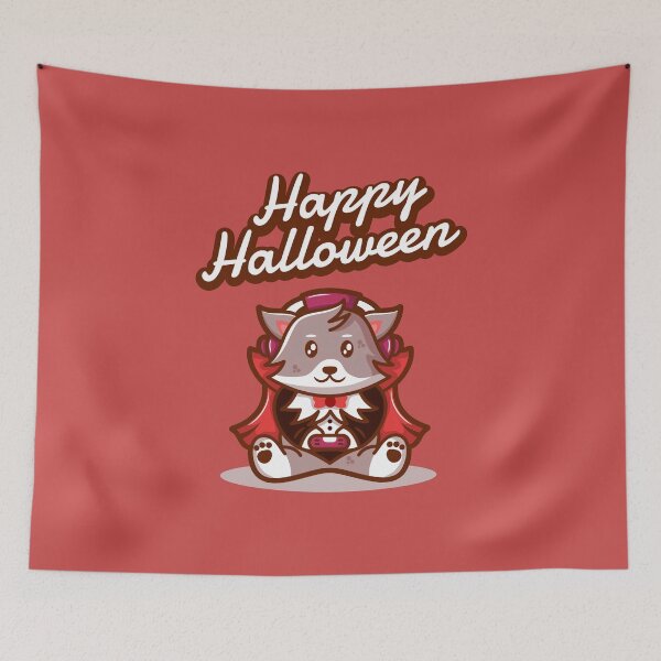 Item preview, Cute baby wolf happy Halloween greeting designed and sold by Tobasiano.