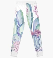 Cactus à la mode rose et menthe verte Désert Cacti Design Leggings