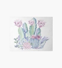 Trendy Cactus Pink and Mint Green Desert Cacti Design Art Board
