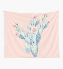 Pretty Cactus Pink and Mint Green Desert Cacti Home Decor Wall Tapestry