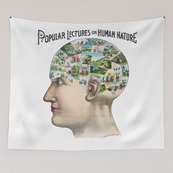 Item preview, Vintage Phrenology Head Humanity Mindmap Illustration  designed and sold by Old Soul Vintage .