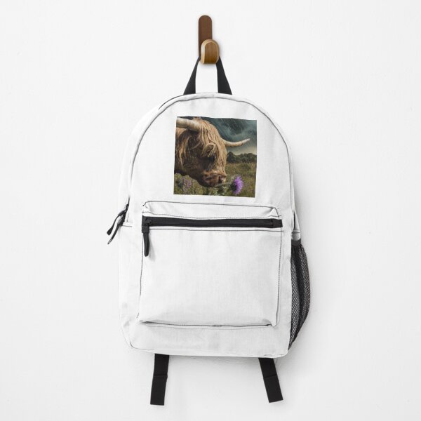 Item preview, Highland Cow Smelling Thistle designed and sold by BeardandBeauty.