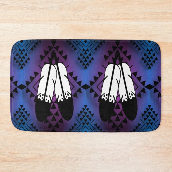 Item preview, Dark Blue / Hot Pink  Gradient / Black Double Feather Native Print designed and sold by JMWCD.