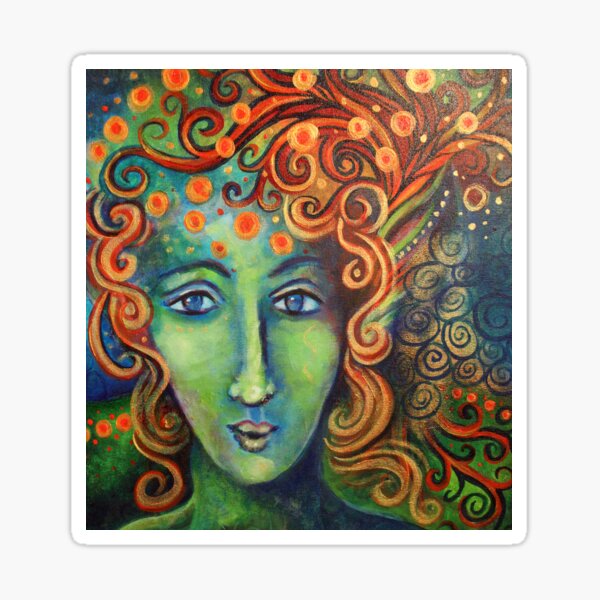 Woodland Goddess Artemis Painting Sticker