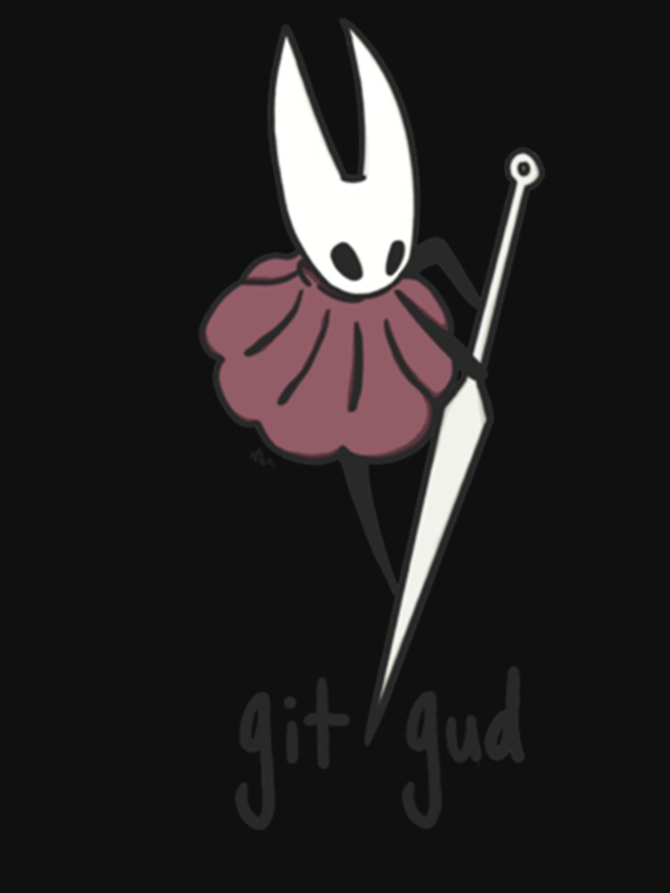 T-Shirt Unisex - Grey - Propaganda - Hollow Knight Hornet variant git gud