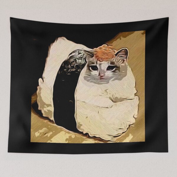 Item preview, Famous Popular meme Sushi Cat OIL PAINTING style Artwork designed and sold by M-Osamah.