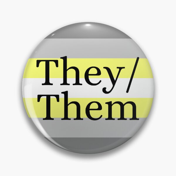 Item preview, They Them Deminonbinary Pronoun Gender Identity Demienby Pin designed and sold by prideXrainbow.