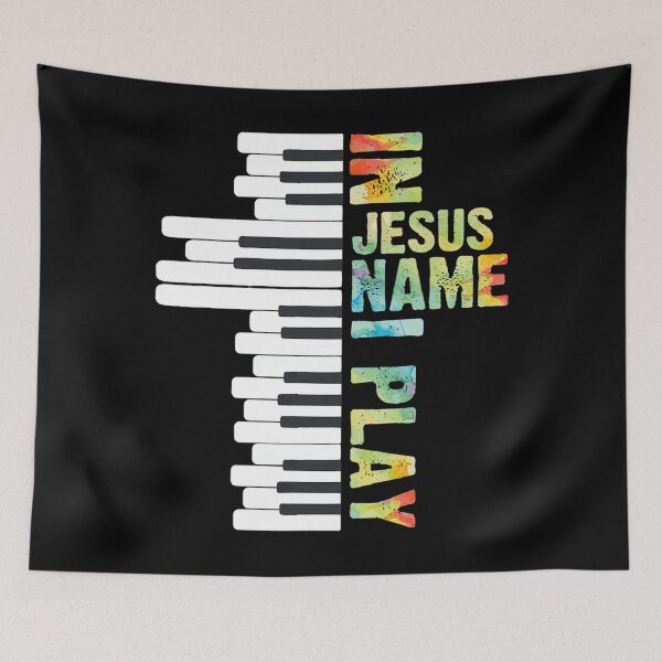 Item preview, In Jesus Name I Play Piano Christian Music Vintage Gift designed and sold by infinitecity751.