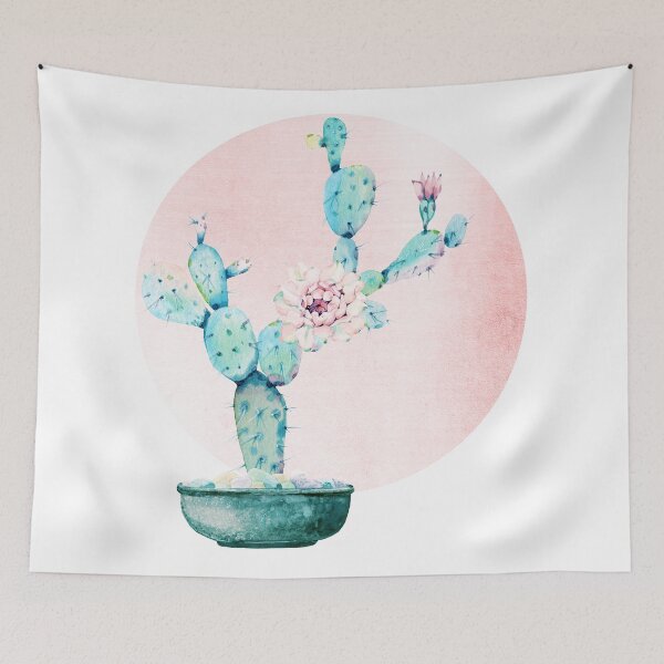Item preview, Trendy Cactus Rosegold and Turquoise Desert Cacti Southwest Decor designed and sold by DesertDecor.