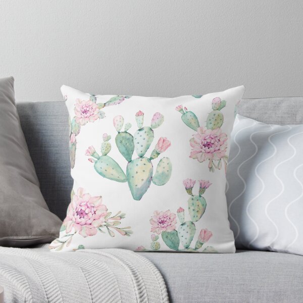 Item preview, Elegant Cactus Pink and Turquoise Desert Cacti Pattern designed and sold by DesertDecor.