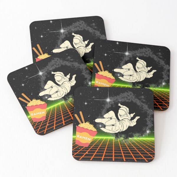 Item preview, Retro Grid Astronaut Space Ramen designed and sold by MyMerch4u.