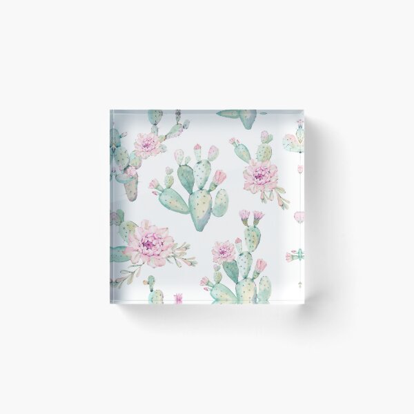 Item preview, Elegant Cactus Pink and Turquoise Desert Cacti Pattern designed and sold by DesertDecor.