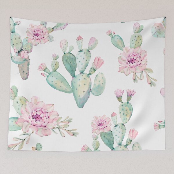 Item preview, Elegant Cactus Pink and Turquoise Desert Cacti Pattern designed and sold by DesertDecor.