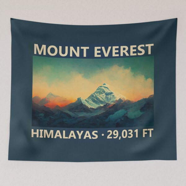 Item preview, Mount Everest Himalayas Watercolor Vintage designed and sold by KrisSidDesigns.