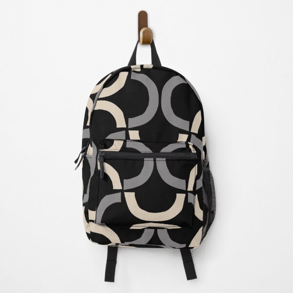 Item preview, Mid Century Modern Arc Pattern 125 Black Gray and Linen White designed and sold by tonymagnerart.
