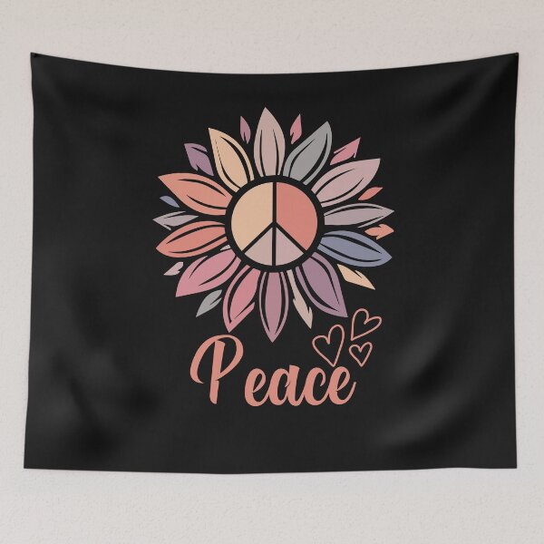 Item preview, Colorful Pastel Peace Sunflower designed and sold by HappyLifeCreate.