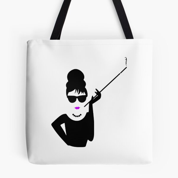 Item preview, Audrey Hepburn Smoking / Smoking Lady with Purple Lipstick designed and sold by NameThatShirt.