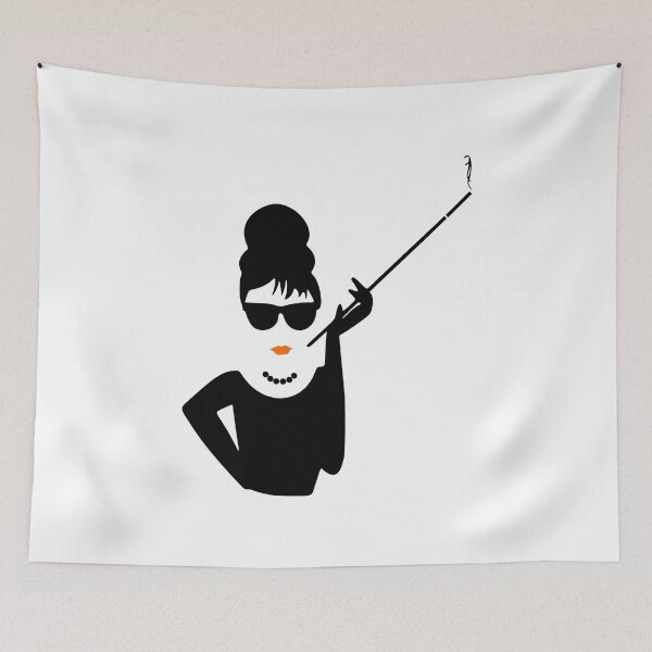 Item preview, Audrey Hepburn Smoking / Smoking Lady with Orange Lipstick designed and sold by NameThatShirt.