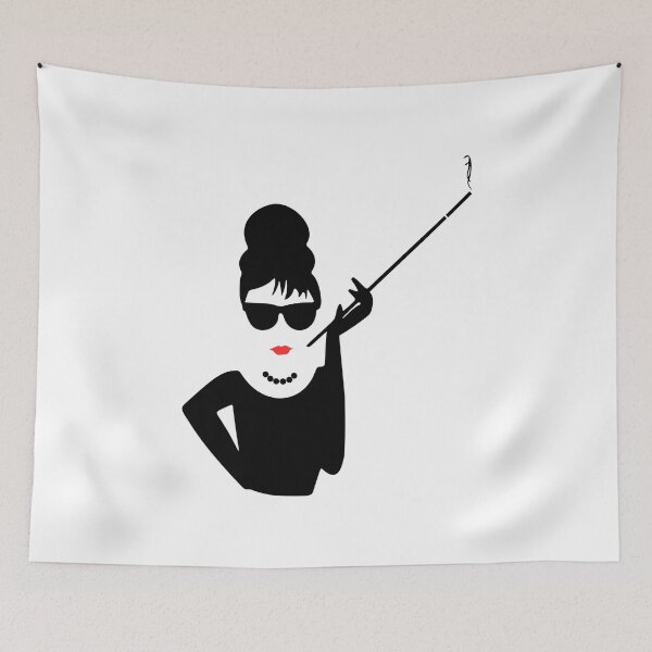 Item preview, Audrey Hepburn Smoking / Smoking Lady with Bright Red Lipstick designed and sold by NameThatShirt.