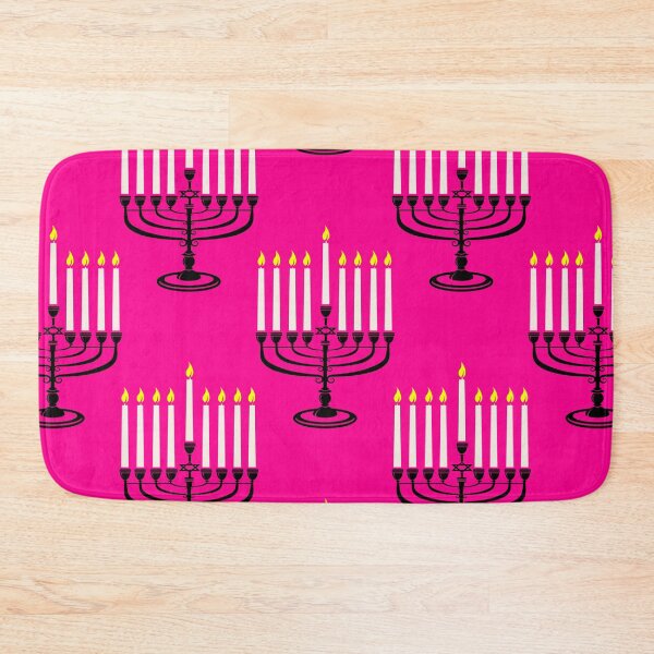 Item preview, pink menorah hanukkah jewish purim print designed and sold by Gossip Rag.