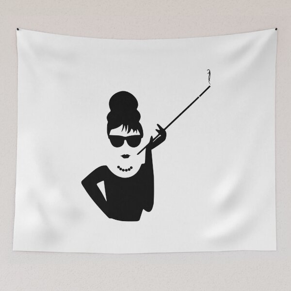 Item preview, Audrey Hepburn Smoking / Smoking Lady with Black Lipstick designed and sold by NameThatShirt.