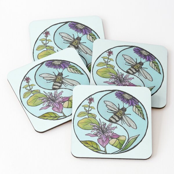 Item preview, Bee and Balm Yin Yang Watercolor designed and sold by Terri Clauss Art.