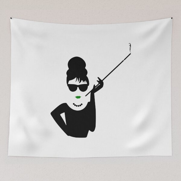 Item preview, Audrey Hepburn Smoking / Smoking Lady with Green Lipstick designed and sold by NameThatShirt.