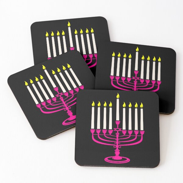 Item preview, hot pink menorah hanukkah  designed and sold by Gossip Rag.
