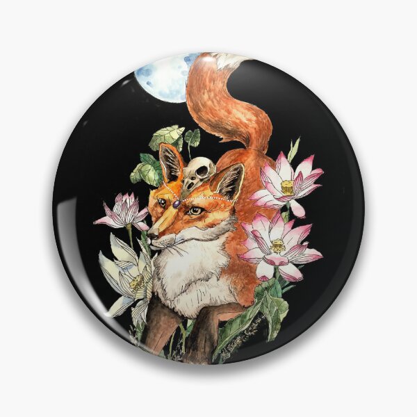 Item preview, Fox Watercolor Art - Lotos Painting - Fox Illustration designed and sold by ArtProvocation.