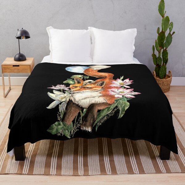 Item preview, Fox Watercolor Art - Lotos Painting - Fox Illustration designed and sold by ArtProvocation.