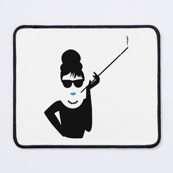 Item preview, Audrey Hepburn Smoking / Smoking Lady with Light Blue Lipstick designed and sold by NameThatShirt.