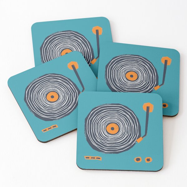 Item preview, Retro Vinyl Record Deck Design. Blue/Orange designed and sold by StudioWibblee.