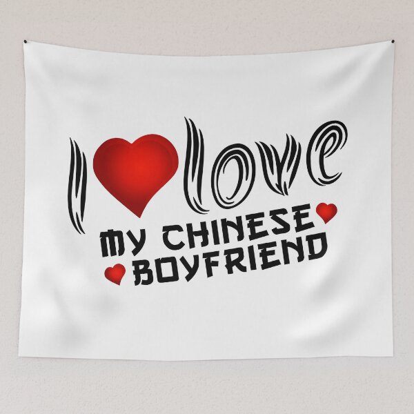 Item preview, I Love My Chinese Boyfriend Bf Essential Tee Black Design designed and sold by knapst.
