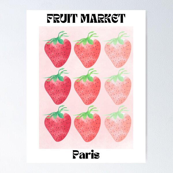Item preview, Fruit Market | Strawberries | Paris | Cottagecore | Fruit | Artwork | Painting | Vintage | Minimalist | Subtle  designed and sold by SageAtelier.