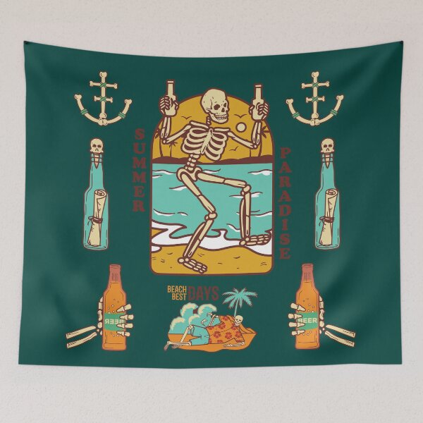 Item preview, Skeleton Vintage Summer Paradise Beach Best Day designed and sold by ArtOfStars.