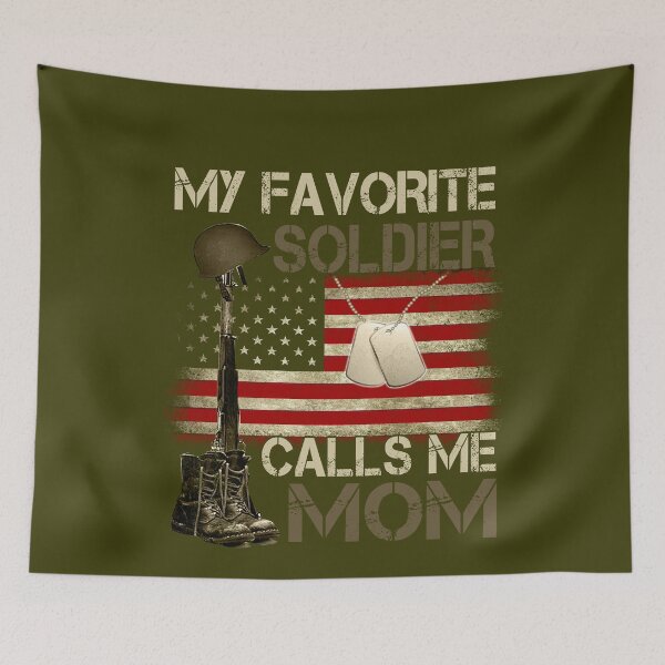 Item preview, My Favorite Soldier Calls Me Mom Proud Army Mom American Flag Gift designed and sold by Simeon	 Dorelus.