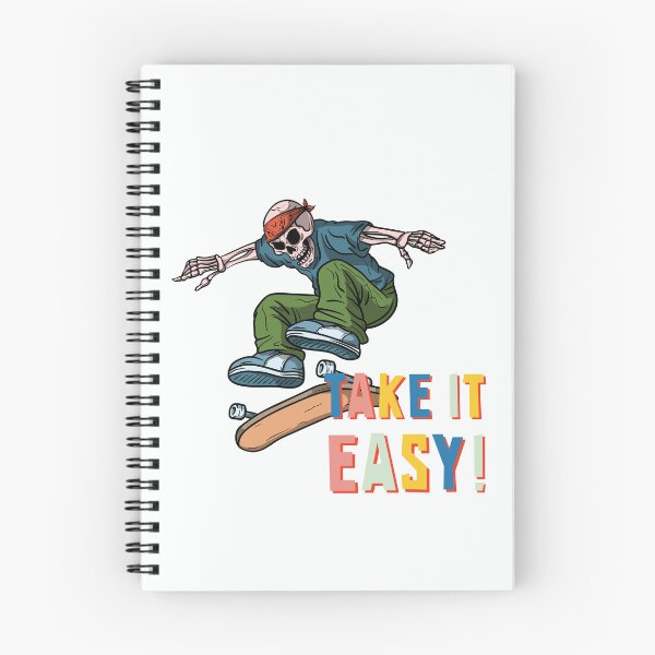 Item preview, Take It Easy - Skateboard Skeleton Motivational Quote designed and sold by ArtOfStars.