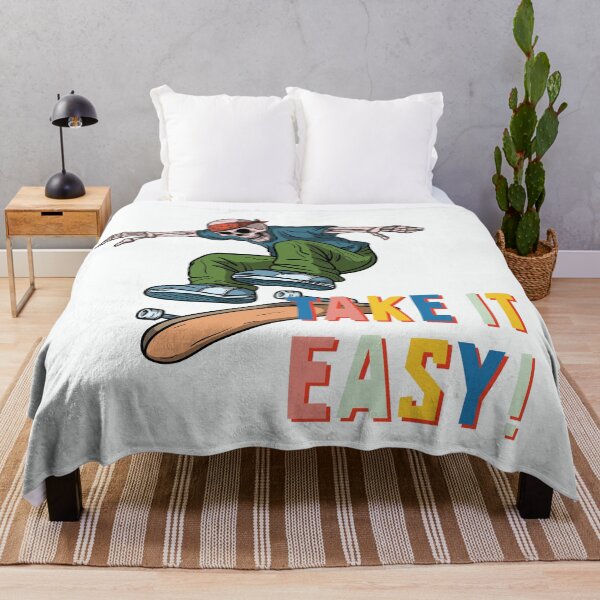 Item preview, Take It Easy - Skateboard Skeleton Motivational Quote designed and sold by ArtOfStars.