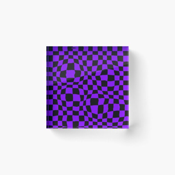 Item preview, Warped Black and Purple Checker Pattern designed and sold by Julie Erin Designs.