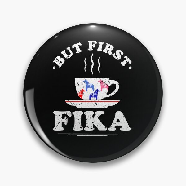 Item preview, But First Fika Sweden Coffee Tea Dalecarlian Dala Horse designed and sold by Sinful Charm.