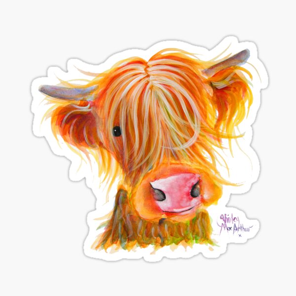 Vista previa del artículo con la obra «Impresión de vaca de las Highlands escocesas ' CORNFLAKE ' por Shirley MacArthur», diseñado y vendido por Shirley MacArthur Limited.