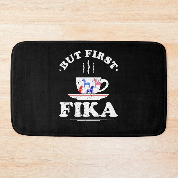 Item preview, But First Fika Sweden Coffee Tea Dalecarlian Dala Horse designed and sold by Sinful Charm.