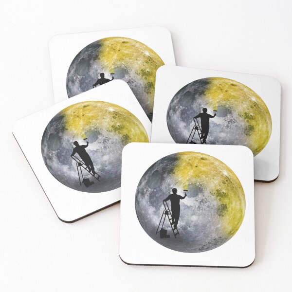 Item preview, planet colour. Moon painting from earth designed and sold by ApurwaArtShop.
