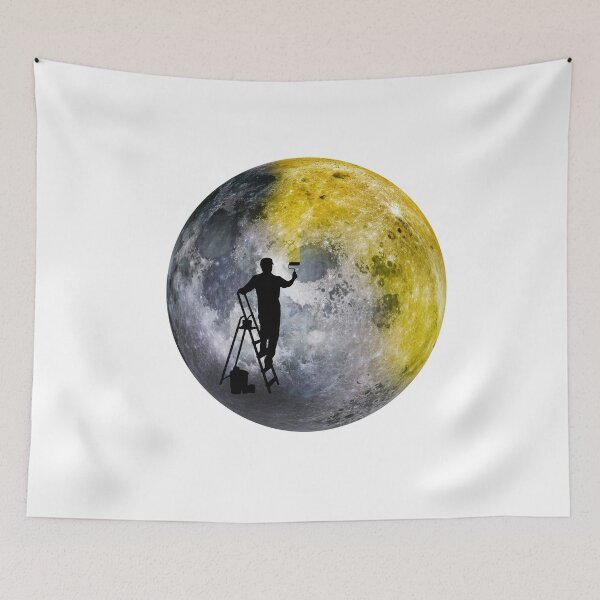 Item preview, planet colour. Moon painting from earth designed and sold by ApurwaArtShop.