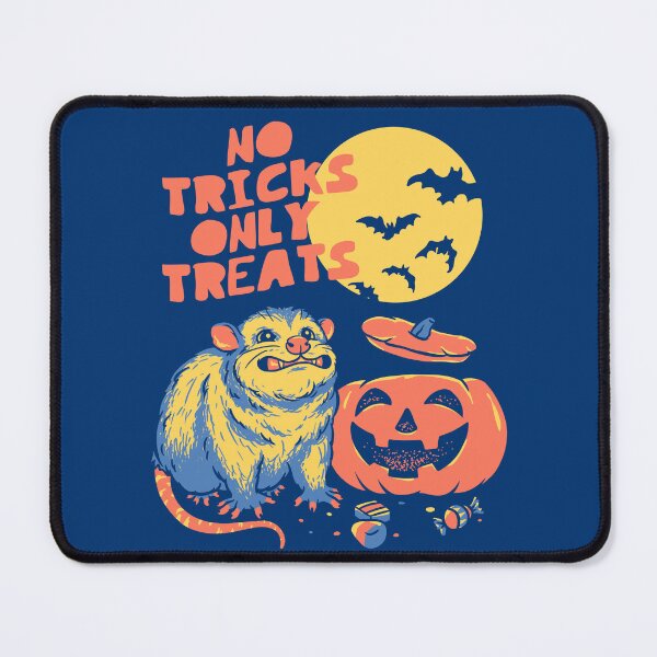 Item preview, Halloween Possum | No Tricks Only Treats | Opossum Eating Pumpkin | Blue BG designed and sold by Any Color Designs.
